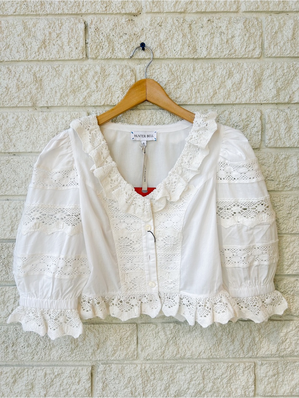 HUNTER BELL | Primrose Blouse in White | Small